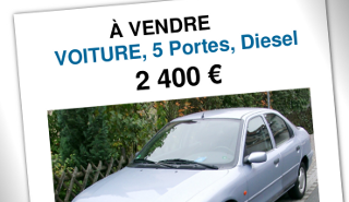 Affiche de vente voiture