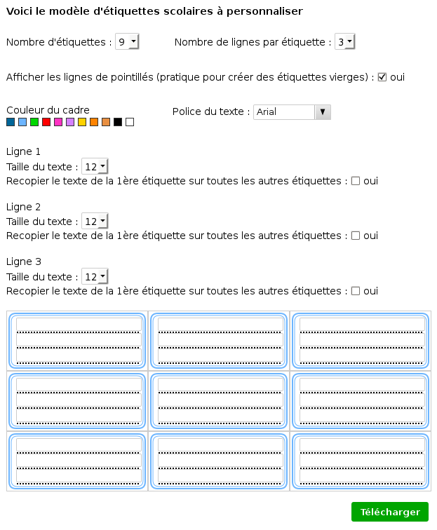 Créer et imprimer vos étiquettes scolaires