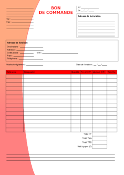 Bon de commande : modèle gratuit sous Excel, PDF