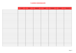 Planning hebdomadaire vierge