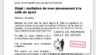 modele de lettre resiliation salle de sport